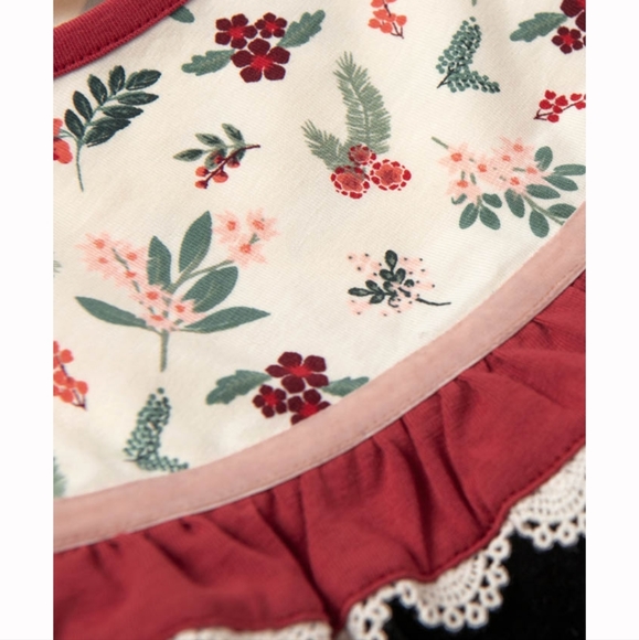 Matilda Jane Lucie Girls Holly Print Holiday Top - Picture 3 of 6